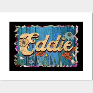Retro Eddie Name Flowers Limited Edition Proud Classic Styles Posters and Art